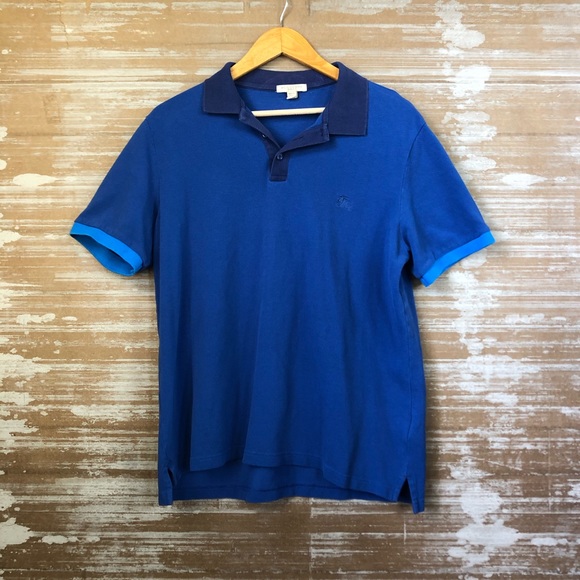 Burberry Other - Burberry Brit Mens Blue Logo Polo Shirt Sz XL